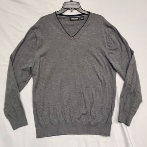 Claiborne Performance Men’s Sweater Size 2XL Gray Thermolite V Neck